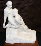 Man and Woman Kissing Statue - white
