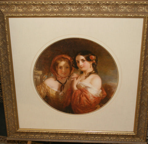 Young women painting